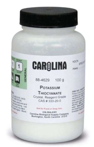 TIOCIANATO DE POTASIO, GRADO REACTIVO, 100 G #706338 CAROLINA BIOLOGICAL