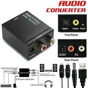CONVERTIDOR AUDIO DIGITAL A ANALOGO IMPUT FIBRA/COAXIAL DIGITAL OUT RCA
