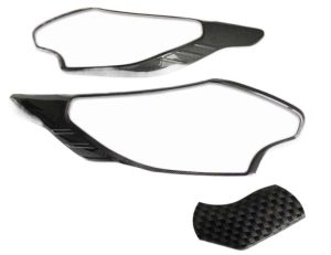 CUBIERTAS DE LUZ DE CABEZA NEGRA ABS COMPATIBLES CON MITSUBISHI L200 FIBRA DE CARBÓN
