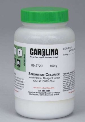 CLORURO DE ESTRONCIO, HEXAHIDRATO, GRADO REACTIVO, 100G .#892720. CAROLINA BIOLOGICAL