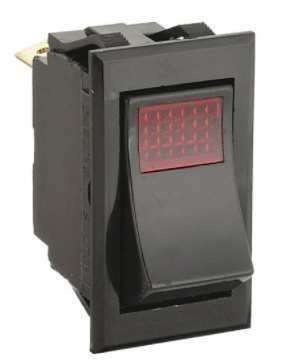 INTERRUPTOR SPST 10A @ 250V AC, 15A @ 125V ACILUMINADO LTILA51-6S-BL-RC-NBL/125N CARLING 3XC59