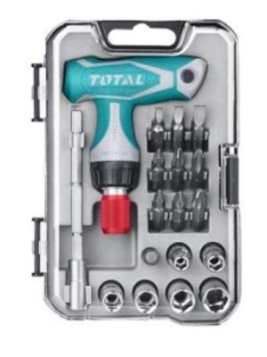 JUEGO DESATORNILLADOR TOTAL PUNTAS Y CUBOS 24PCS TACSD30186