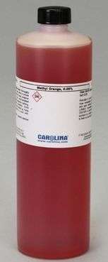 METHYL ORANGE, INDICATOR, SODIUM SALT, 0.05% AQUEOUS, LABORATORY GRADE, 500 ML # 875435