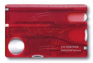 SWISS CARD VICTORINOX NAILCARE ROJA TRANS 0.7240T