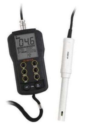 MEDIDOR PH/CE/TDS/TEMP. PORTATIL A PRUEBA DE AGUA HI9813-61 HANNA INSTRUMENTS