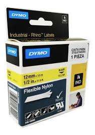 CINTA DYMO 18490 ORIGINAL NEGRO/AMARILLO 3.5M 12MM