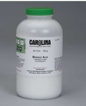 ÁCIDO BENZOICO, GRADO LABORATORIO, 500G, #847310. CAROLINA BIOLOGICAL.